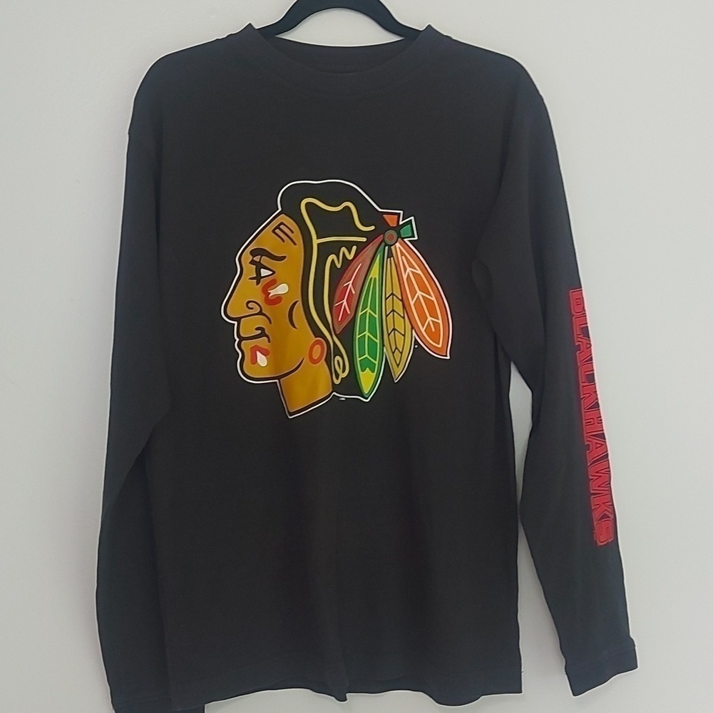 NLH Chicago Blackhawks medium long sleeve shirt black